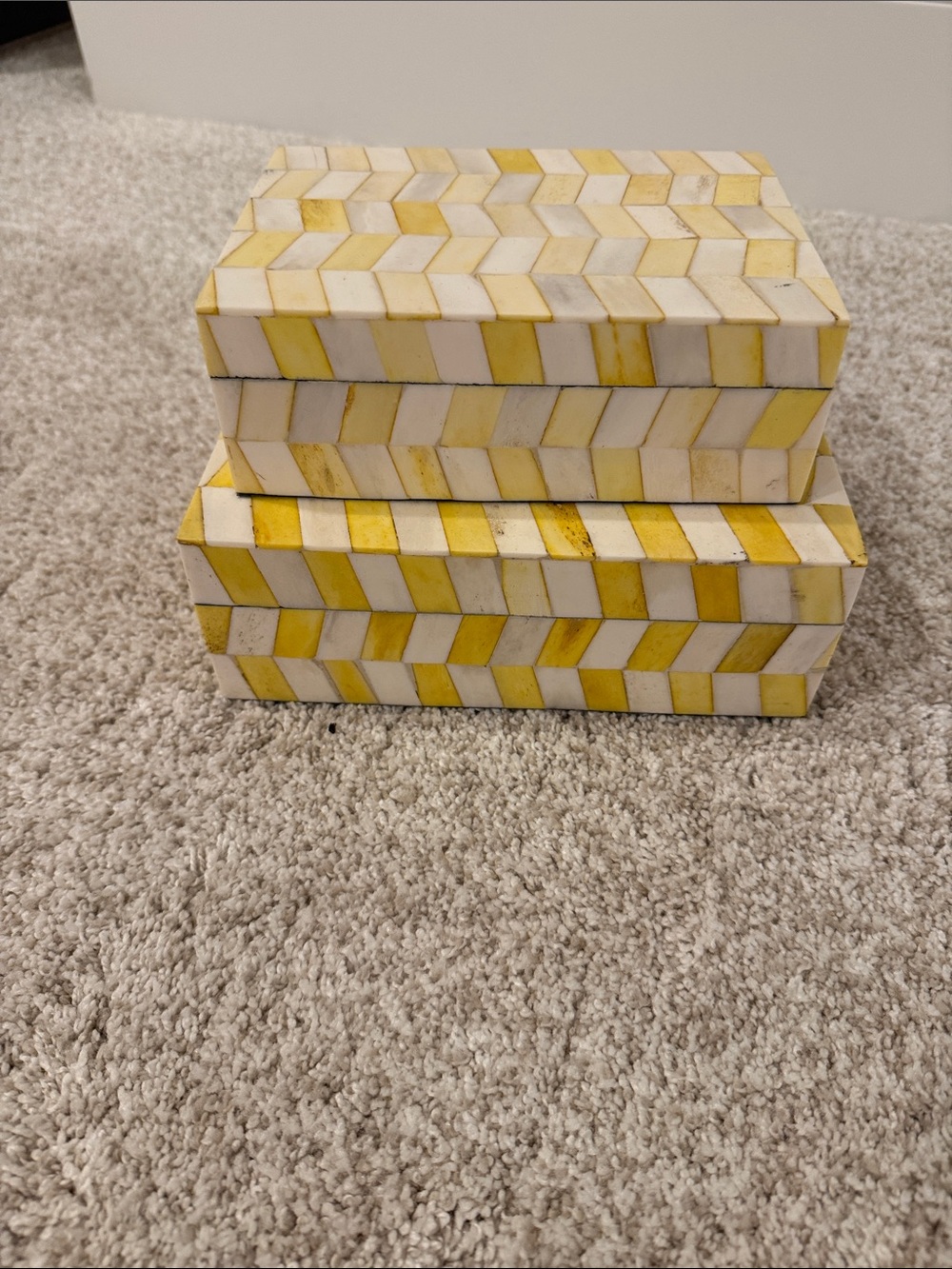 Decorative yellow boxes - set of 2